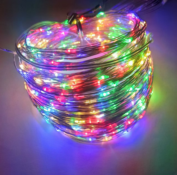 Lámpara de árbol de Navidad Lámpara de alambre verde Lámpara de cobre Lámpara de color estrella Lámpara de cadena Lámpara de cadena Lámpara de árbol verde Lámpara decorativa de Navidad Cinturón de luz de Navidad