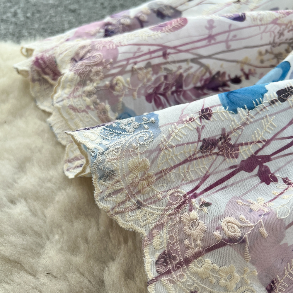 Women's French Sweet Style Floral Print Patchwork A-Line Midi Skirt High Waist Slimming mid Length Summer Fairy like Cake Skirt_ecoleips.com