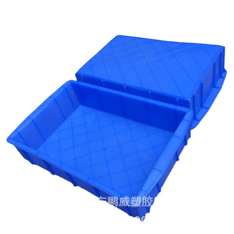 厂家上海天津蓝色塑料箱 长方形货架物料盒  车间周转塑胶盆