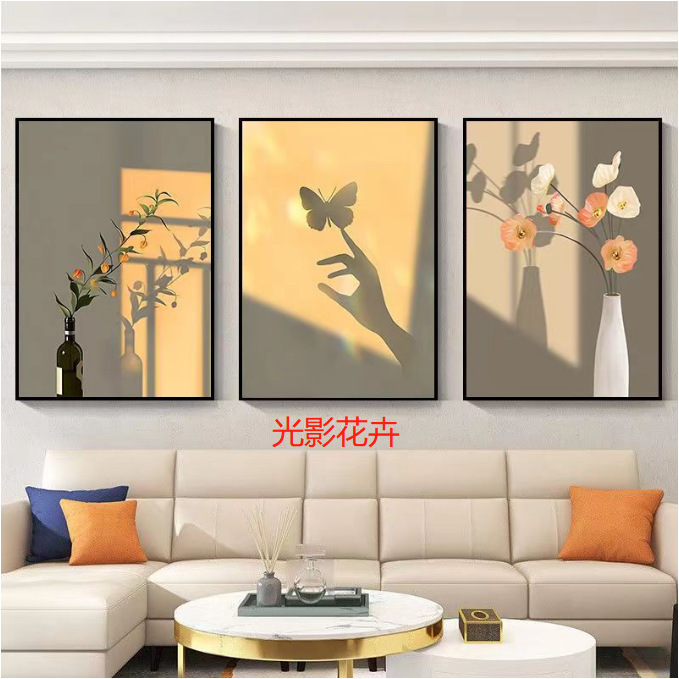 メーカー客間装飾画北欧風ソファー背景壁壁画現代シンプル寝室レストラン壁画掛け画|undefined