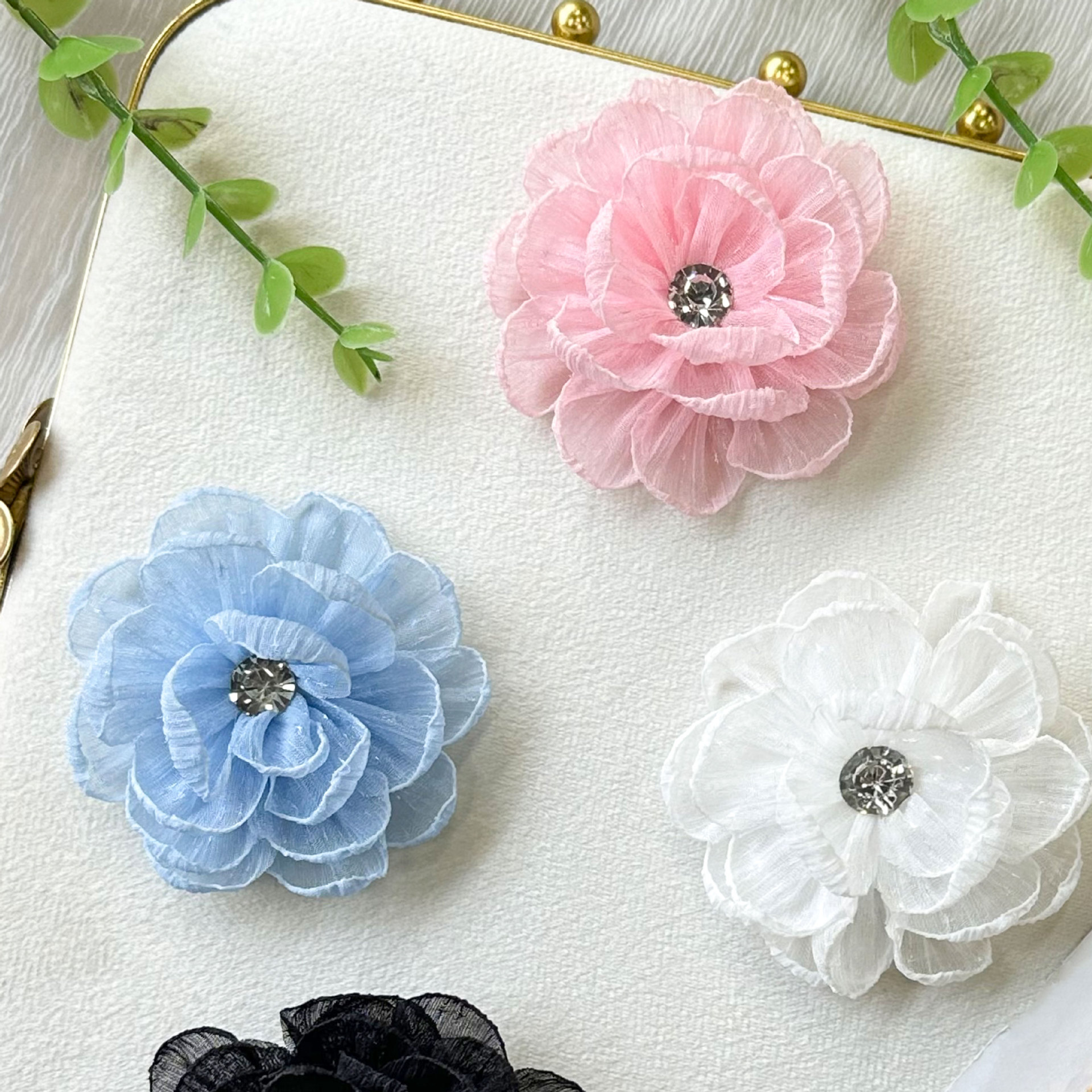 7cm mallas super temperamento de color ogan pequeñas flores materiales hechos a mano accesorios de ropa joyería tocado zapatos flores