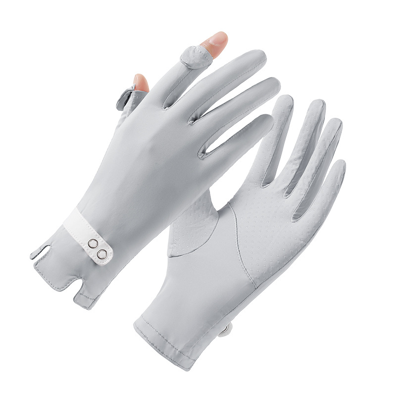 Guantes de protección solar, protección para mujer de verano, protección UV, conducción de seda de hielo, bicicleta eléctrica al aire libre, guantes cortos delgados image 21