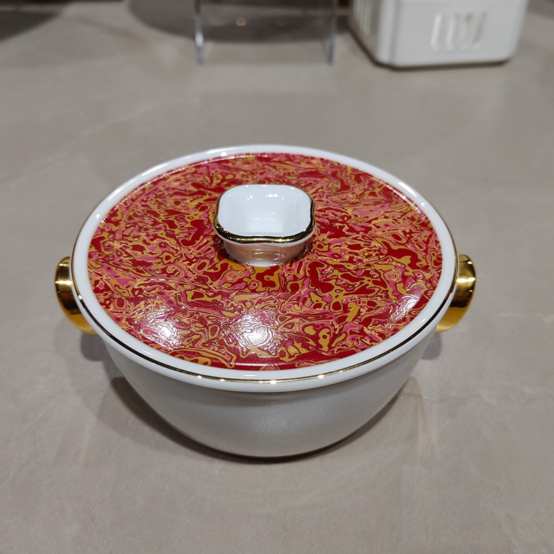 ホテルクラブ高級ボーンチャイナ食器セット金縁満堂紅お祝い宴会誕生日皿セット|undefined