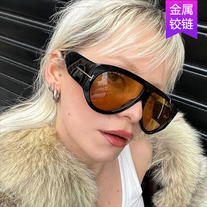 T字大框太阳镜飞行员2025新款蛤蟆时尚跨境太阳眼镜个性女士墨镜