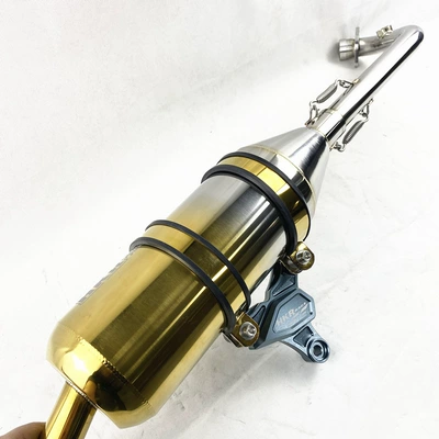 Motorcycle exhaust pipe winding golden exhaust pipe strong