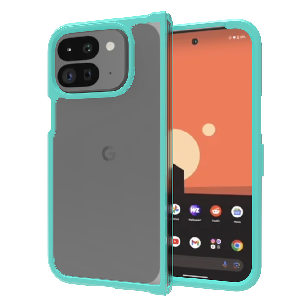 Nuevo transfronterizo aplicable a Google 9 pro Fold izquierda y derecha cubierta transparente plegable 2.0 caso de teléfono móvil integrado