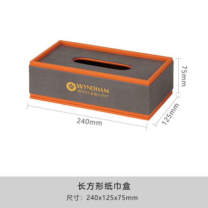 Hotel de cinco estrellas cuero conjunto de tarjetas de papel caja de té caja de toallas de hotel basura logotipo publicitario