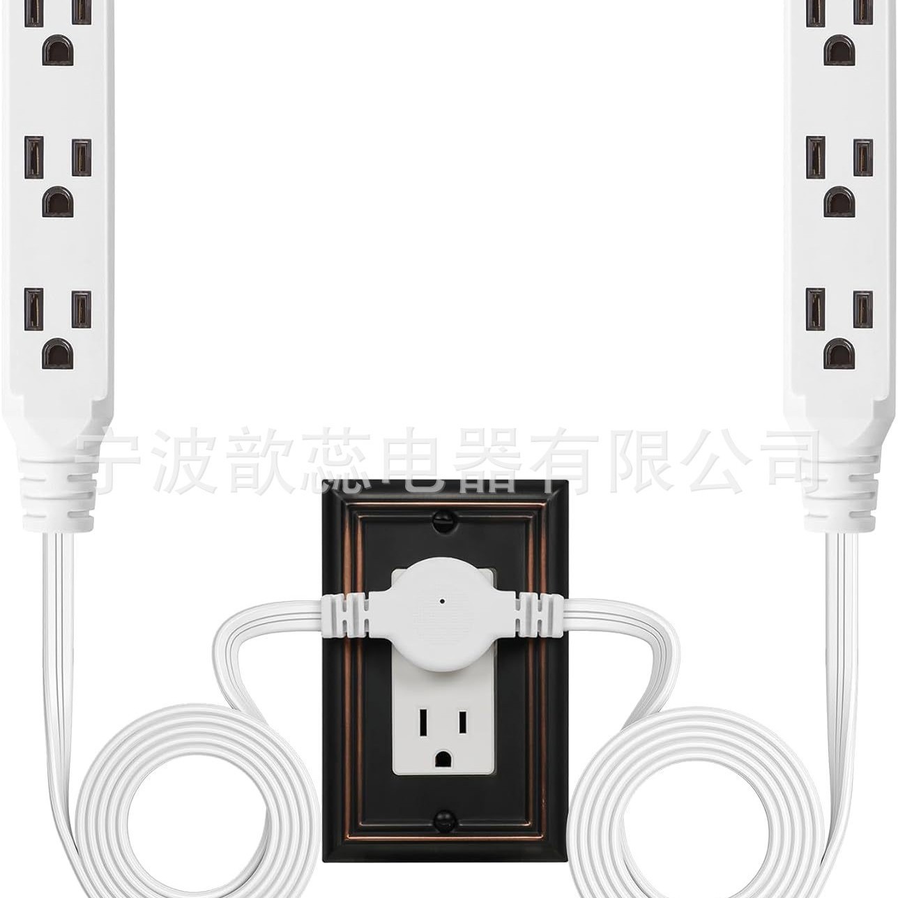 美规三插排插插座延长线美标一分二插座拖线板美式一拖二分路器线