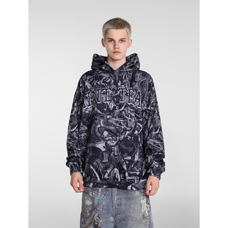Big Things Full Body Digital 3D Printed Hooded Sweatshirt Saint Michael's Tears Loose Casual Men's and Women's Hoodies