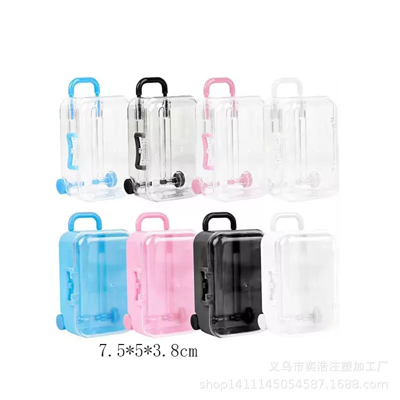 首饰盒迷你拉杆箱收纳盒宝宝发夹收纳盒首饰收纳盒儿童拉杆塑料盒