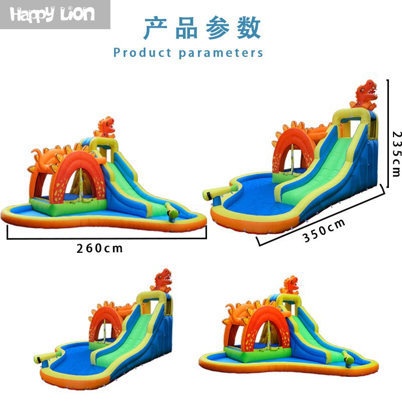 Equipo de atracciones al aire libre castillo inflable pequeño parque infantil tobogán agua pulverizada dibujos animados rebotando travieso Castillo trampolín