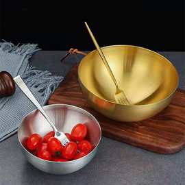 韩式不锈钢沙拉碗 家用冷面凉拌水果料理汤碗打蛋烘培搅拌调料盆
