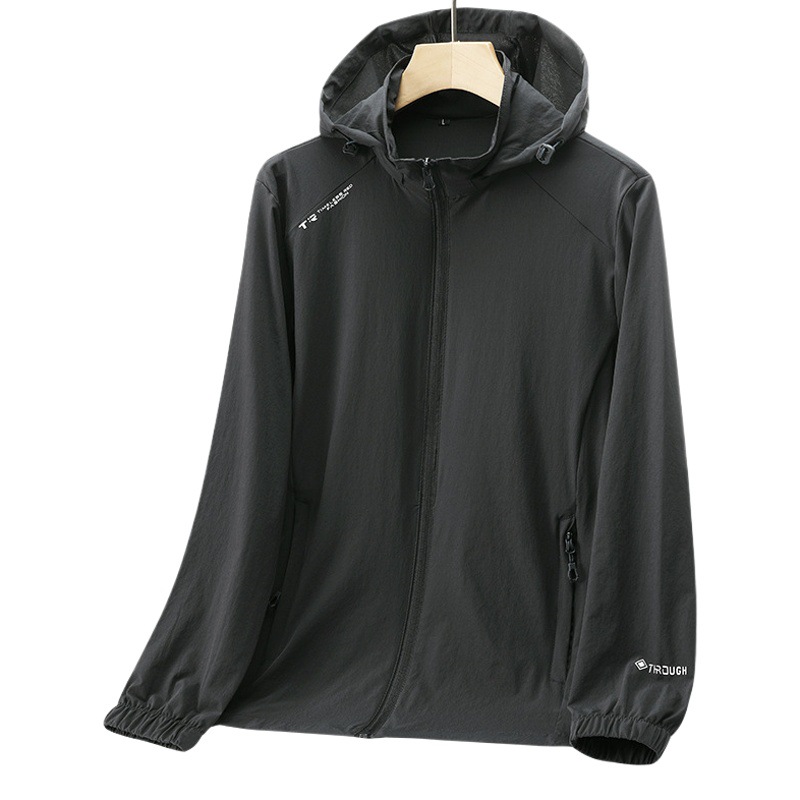 Outdoor ice silk stretch sports casual skin clothing men's summer outdoor sun protection clothing jacket thin quick-drying breathable