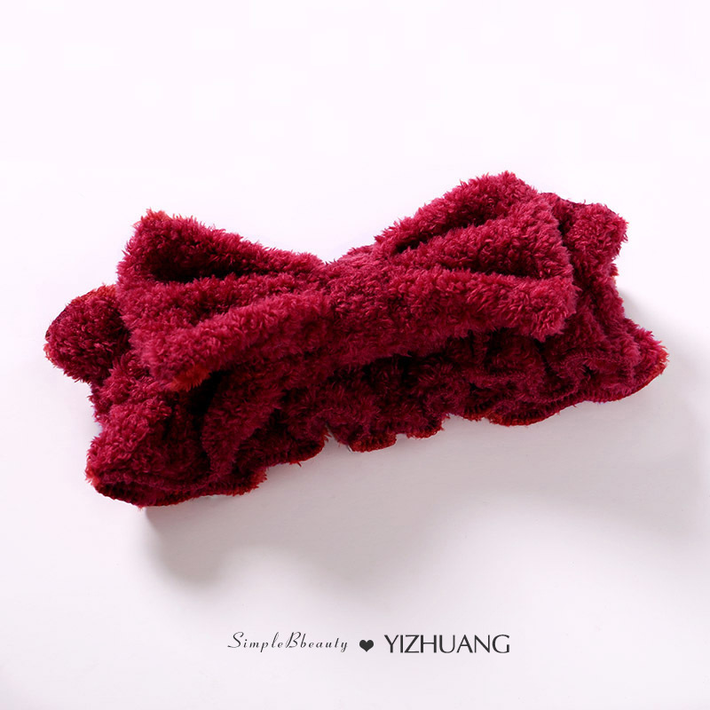 Máscara especial de banda de cabello de restricción simple de banda de cabello de lavado de la cara de mujer pinza de cabello rojo en línea 2025, nuevo toque de cabello otoño invierno