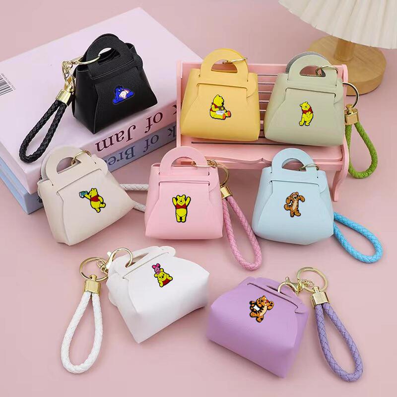 Winnie the Pooh Mini Coin Purse Shein Leather Keychain Macaron Multi-Color Mini Coin Purse Cartoon Can