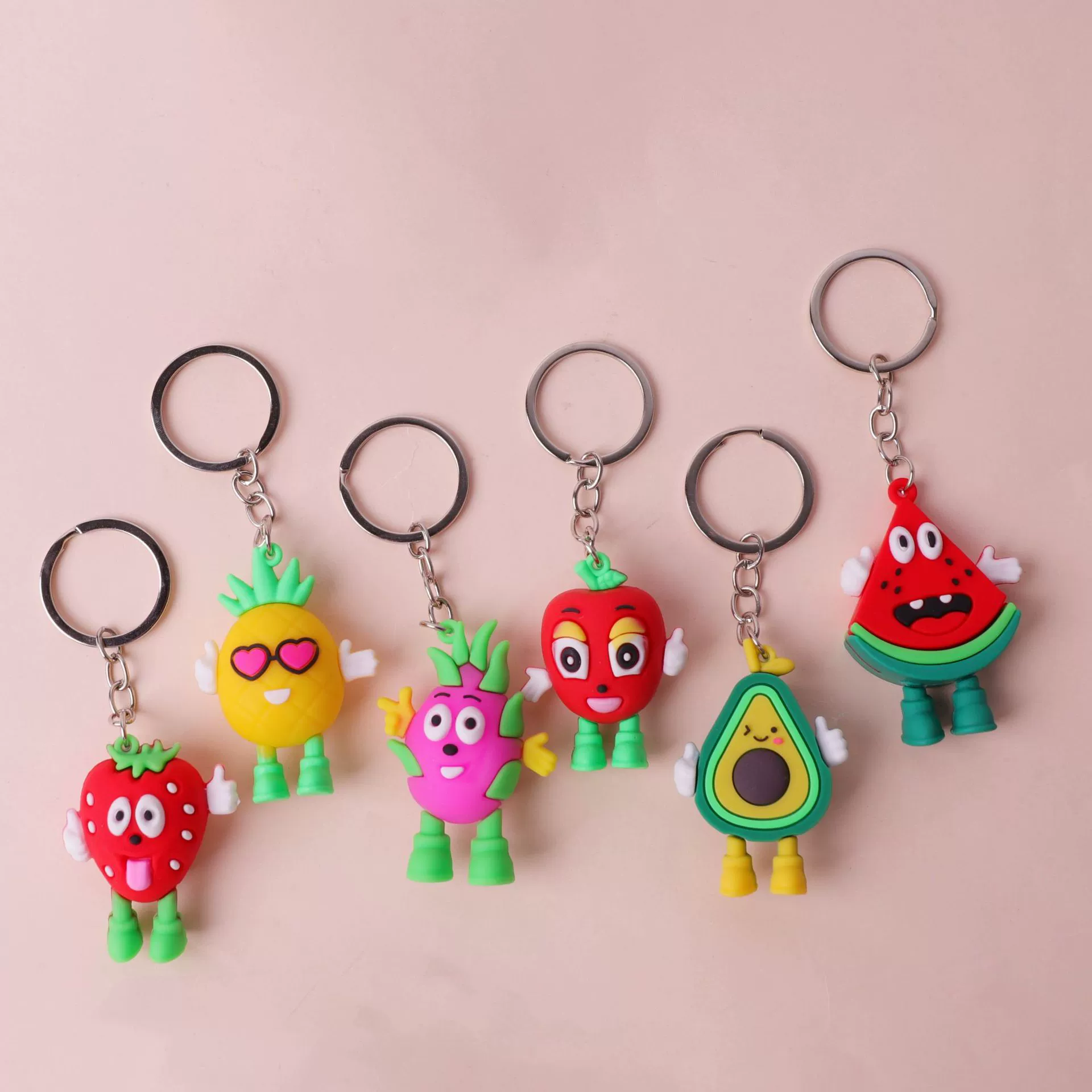 2025 Корейский милый модный брелок с авокадо, клубникой, яблоком, драконьим фруктом, подвеска для семьи и пары
