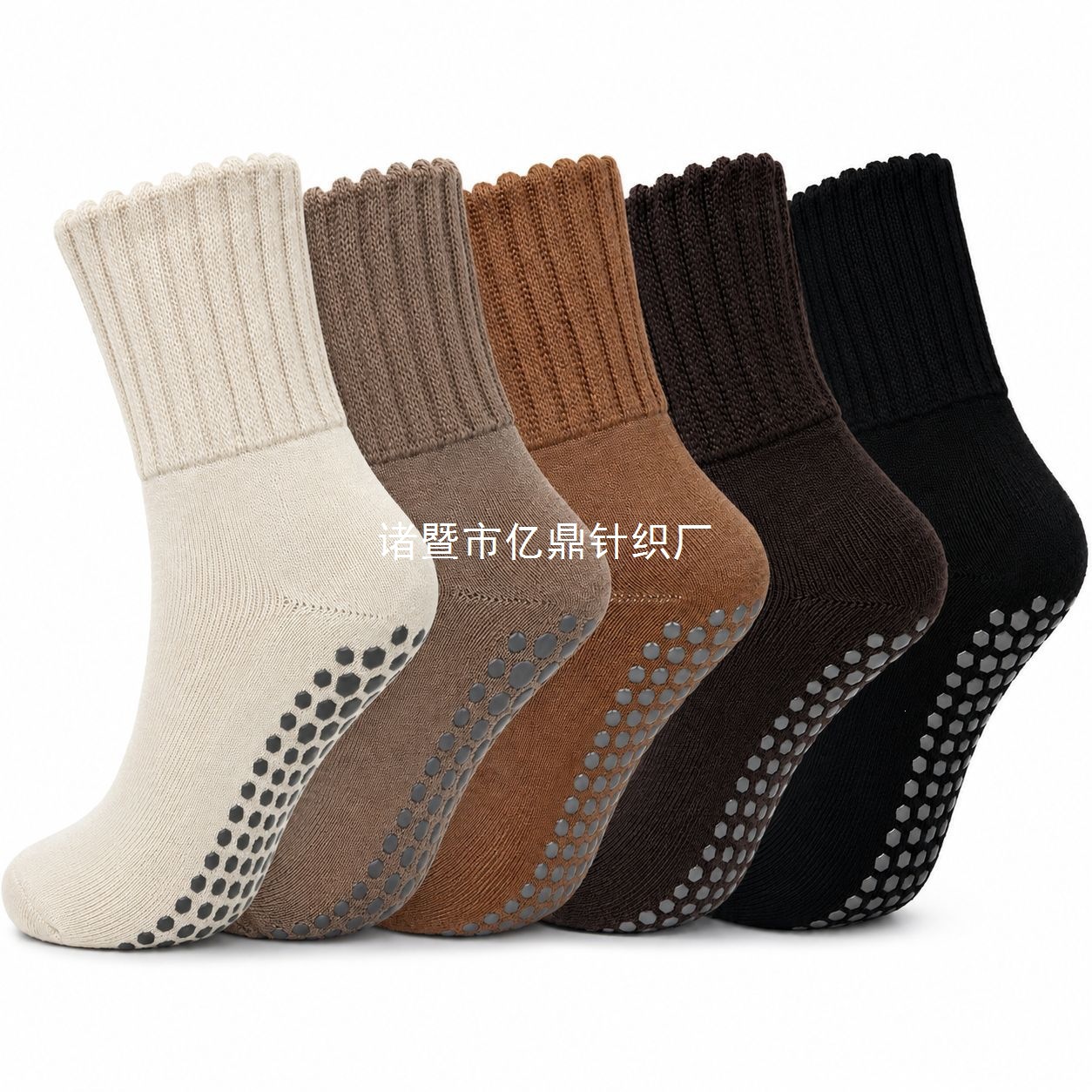 Yoga socks, thickened for warmth in autumn and winter, fleece-lined athletic socks, indoor fitness socks, Pilates socks, and mid-calf socks for aerobics