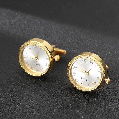 Men's Cufflinks Watch Functional Cuff Pins Formal Gifts Green Gold Clothing Shirt Accessories Stainless Steel Material