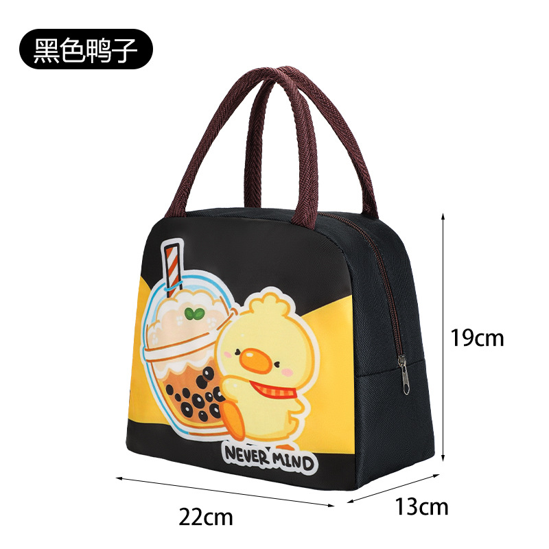 Bolsa para lonchera con aislamiento de papel de aluminio, bolsa de mano con dibujos animados, bolsa de almuerzo para el trabajo de estudiantes, bolsa de almuerzo con aislamiento para niños, bolsa bento.