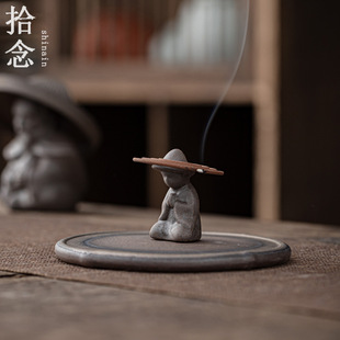 Stoneware incense burner incense burner indoor home agarwood sandalwood mosquito incense tray bracket creative ceramic incense incense holder