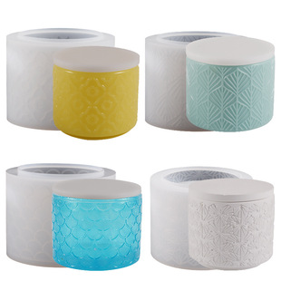 Yu Meiren Crystal Glue Dropping Embossed Pattern Storage Box Silicone Mold diy Resin Gypsum Flower Potted Glue Dropping Mill