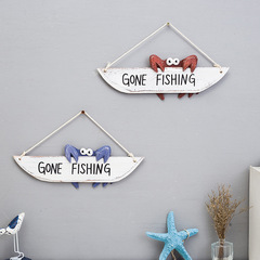 Mediterranean small crab welcome sign for outdoor courtyard, ocean-themed creative indication, business sign