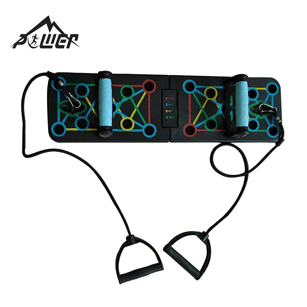Placa de soporte de flexiones de venta directa de fábrica, tablero de fitness multifuncional plegable de 14 funciones, equipo de fitness deportivo para el hogar