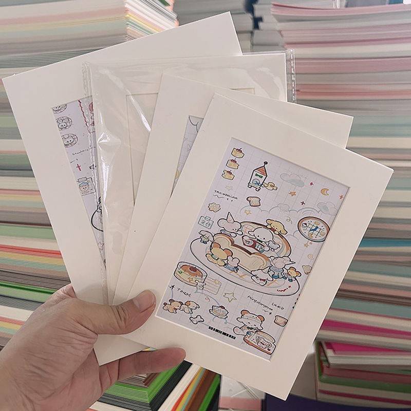 ♔ 10-Pack A3/A4 Rectangular Simple Cardboard Picture Frames for Children's Sketches and Watercolor Paintings, 8K Mounting Cardboard Picture Frames Wholesale