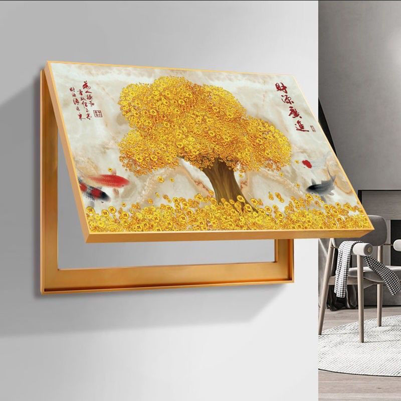 Decorative Painting for Electric Meter Box, No-Drill, Modern Minimalist Style, for Living Room Main Switch, Distribution Box, Circuit Breaker Cover, Hanging Painting with Gold Frame Decorative Painting for Electric Meter Box, No-Drill, Modern Minimalist Style, for Living Room Main Switch, Distribution Box, Circuit Breaker Cover, Hanging Painting with Gold Frame