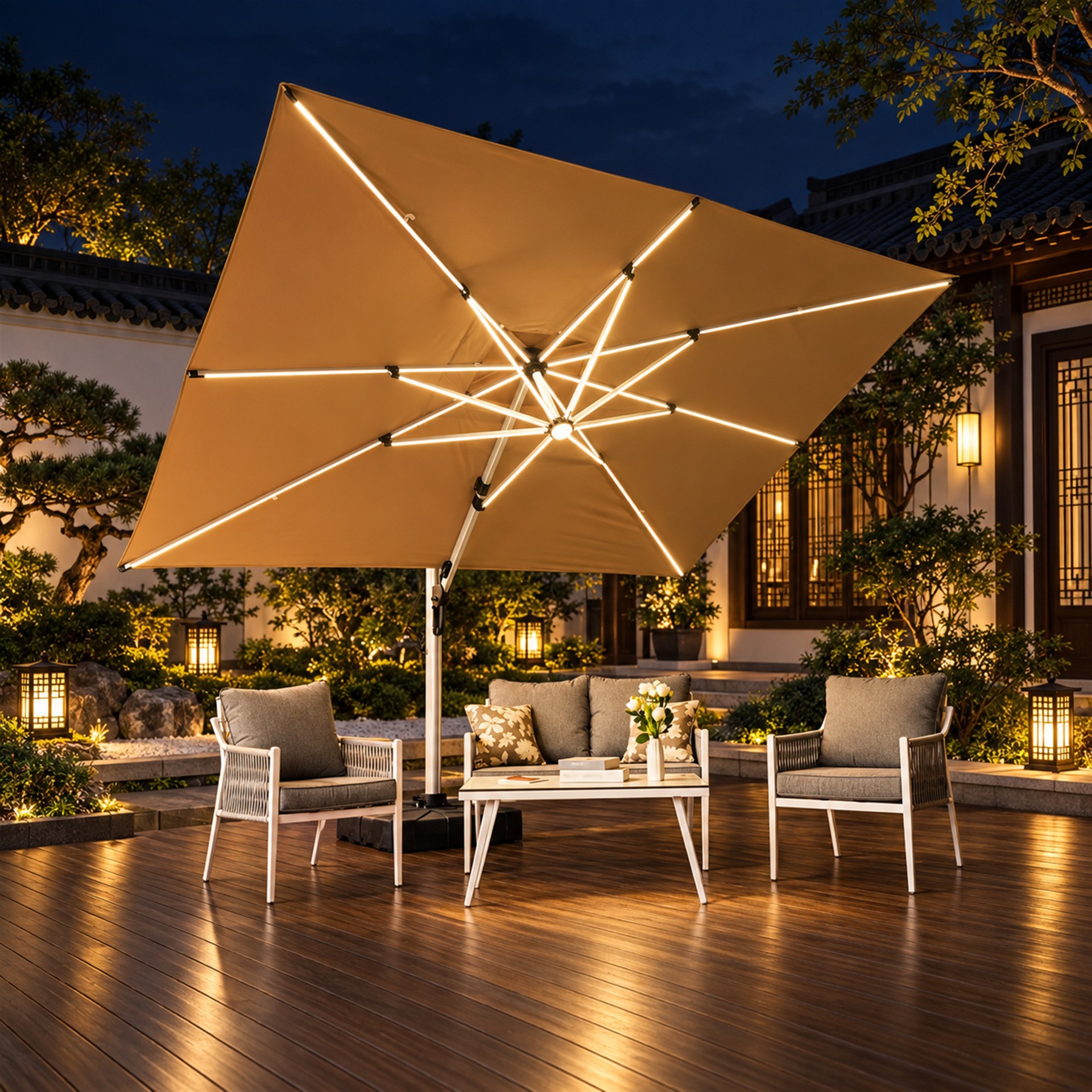 Outdoor sunshade umbrella, courtyard Roman umbrella, large sun umbrella, garden villa, open-air balcony, outdoor stall, and guardhouse umbrella