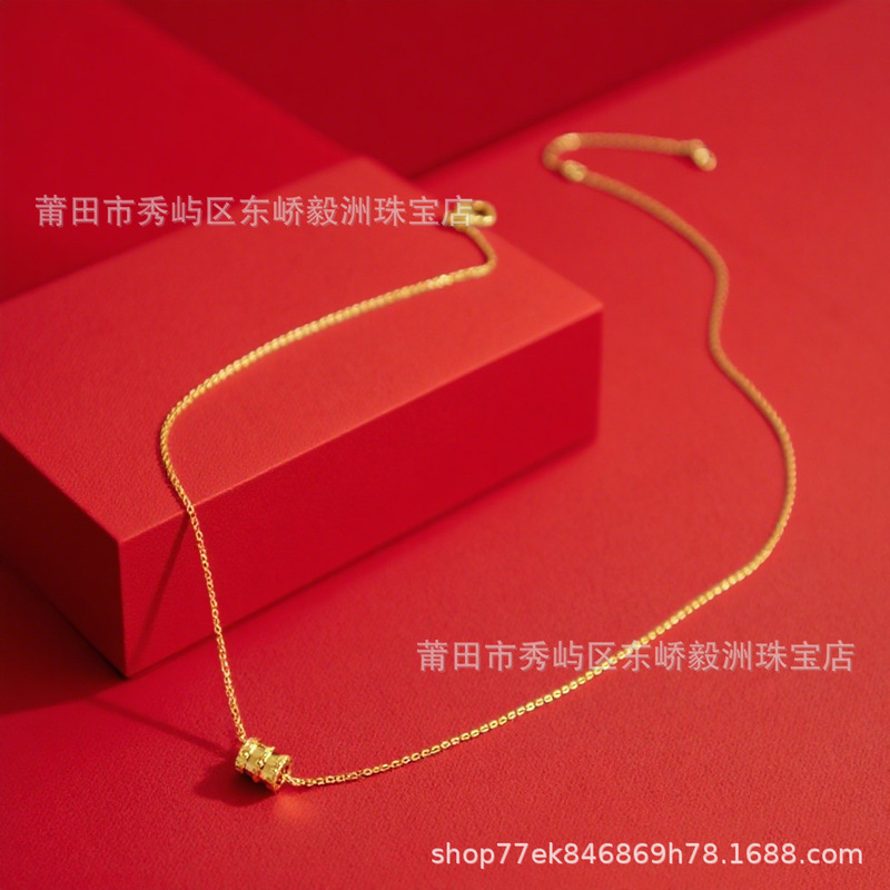 越南沙金小蛮腰吊坠项链时尚锁骨链黄铜镀金女友七夕节礼物几何|undefined