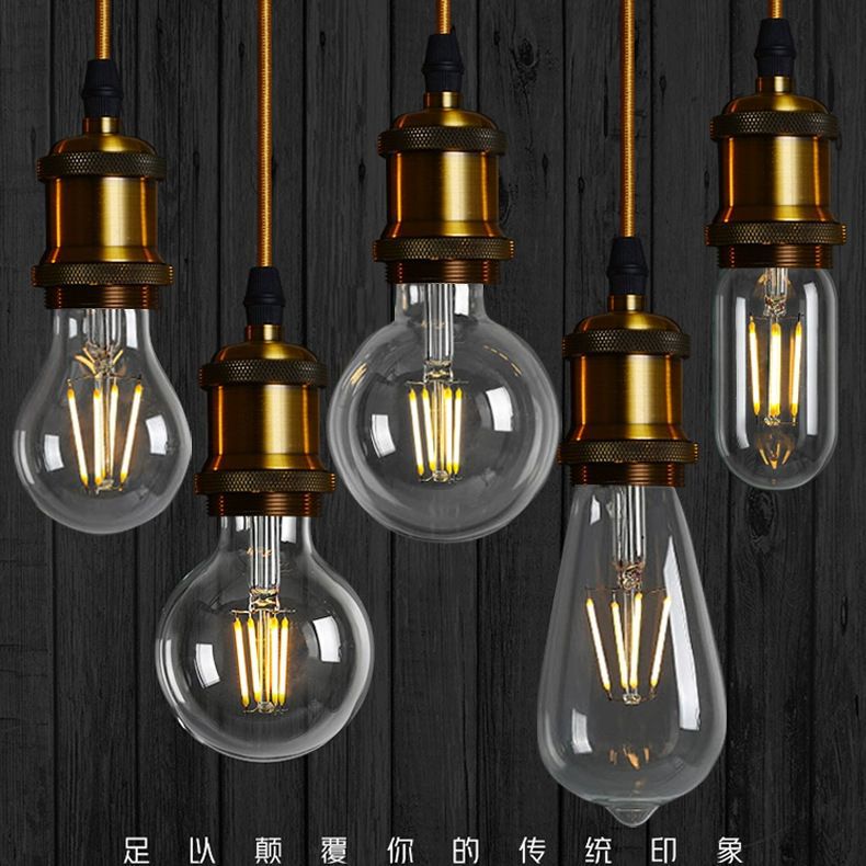 Edison lámpara LED retro nostálgica E27 gran tornillo luz amarilla cálida imitación lámpara de tungsteno bola de dragón lámpara creativa al por mayor