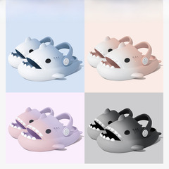 彩虹鯊魚兒童拖鞋夏男女童可愛卡通嬰幼兒小童涼拖寶寶洞洞鞋