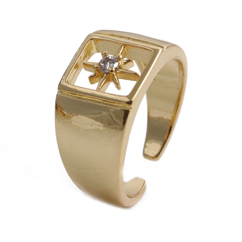 Retro Zircon Six-pointed Star Ring display picture 7