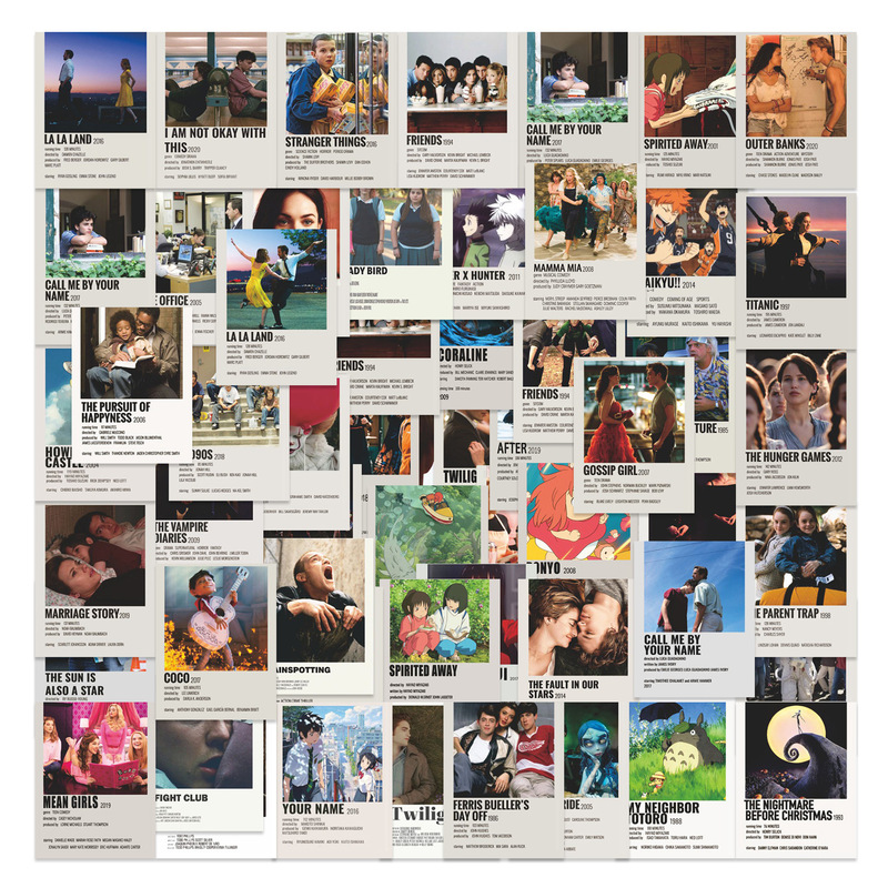 60 Anime Movie Stickers and Posters, Cross-Border Bestsellers, Luggage, Guitar, Phone, Notebook Stickers, Cute Planner Stickers
