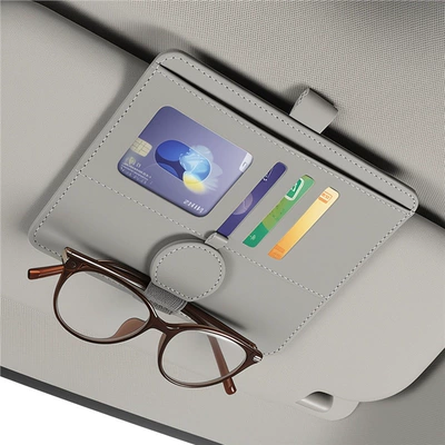 Car accessories, car storage bag, Car Glasses Clip/Bill Clip - lzz-car-sun-visor-storage-clip-gray