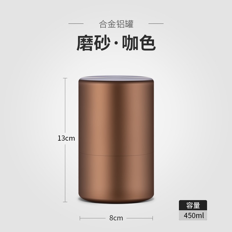 Gran frasco de metal sellado de aleación de aluminio de titanio tarro de té de acero inoxidable Cubo de té de estilo japonés almacén de té de amortiguación