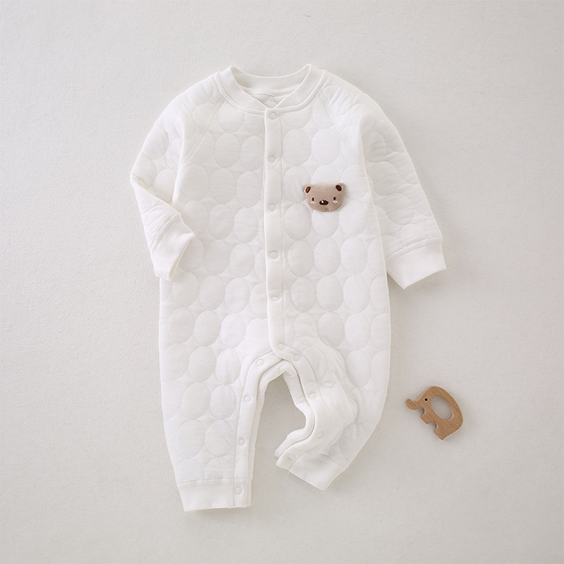 Ropa de bebé recién nacido primavera y otoño tipo A mono hombres y mujeres bebé algodón clip de algodón algodón cálido mameluco de bebé