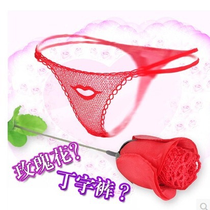 Women's Sexy Rose Bouquet T-pants Briefs G-string Creative Valentine's Day Gift Sexy Underwear Products
