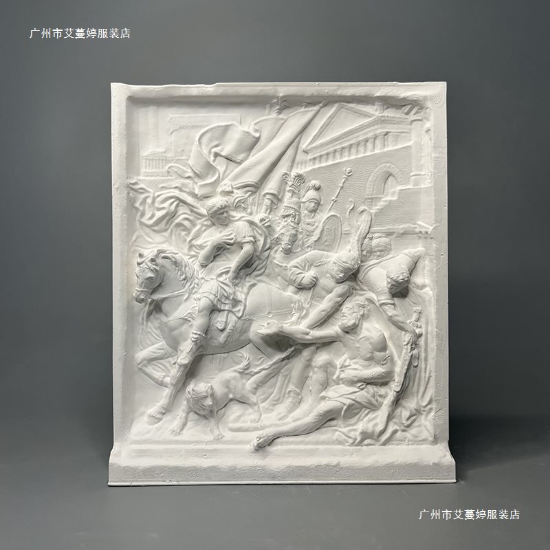 北欧ins风复古罗马浮雕人物石膏像雕塑家居软装摆件立体版画礼品