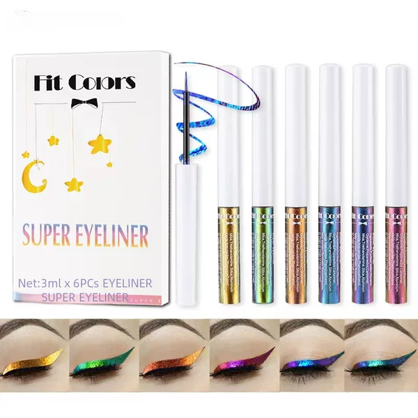 Fit Colors Optical Chameleon Eyeliner Set of 6 Light-Changing Colorful Stage Eyeliner Cross-Border