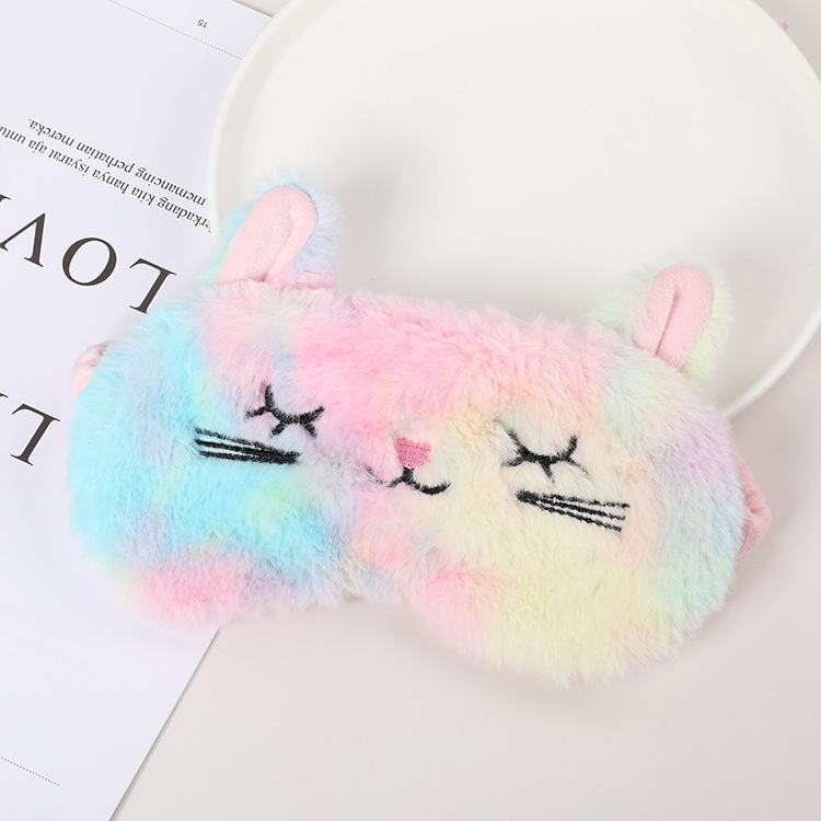 Fábrica al por mayor de felpa máscara de ojo de dibujos animados de santa claus alce sombreado máscara de ojo zorro animal bolsa de hielo transpirable