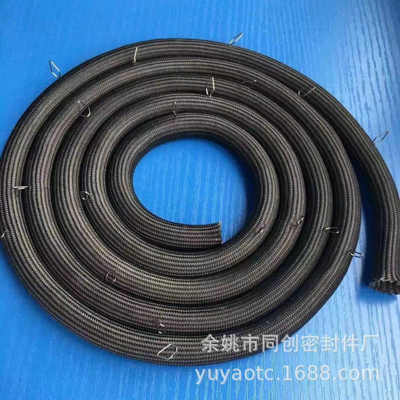 厂家外玻纤内钢丝密封绳供应炉门高温条定 制玻璃纤维炉门密封绳