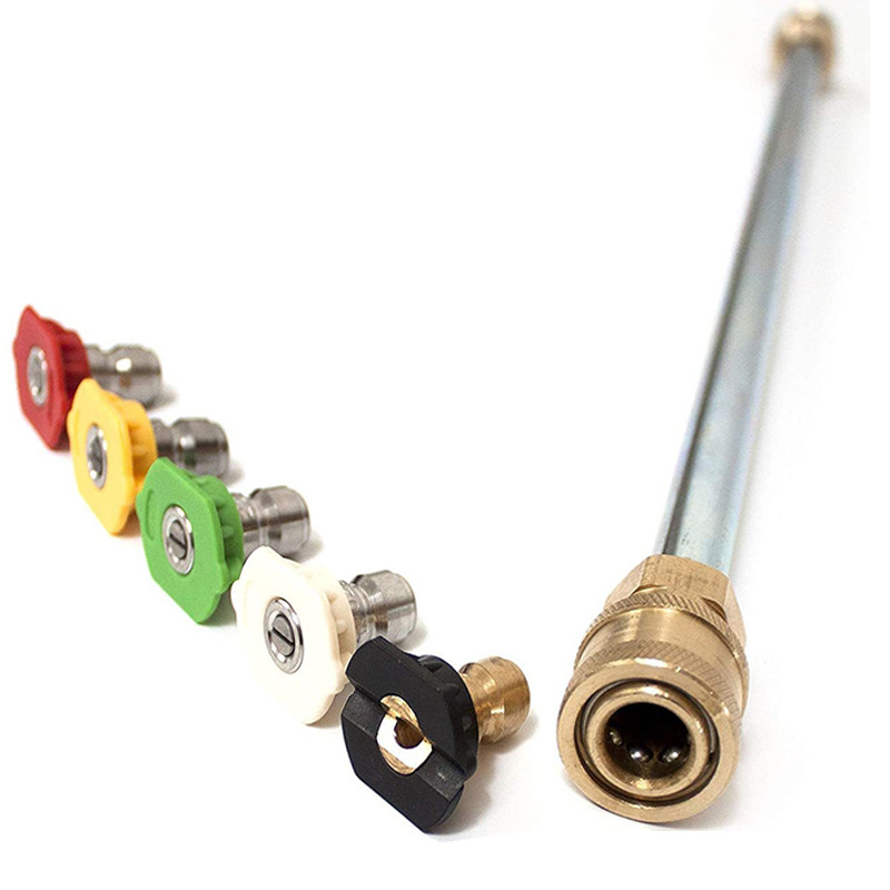 16英寸4000PS M22压力清洗机延长杆带5个喷嘴 1/4寸压力枪延长杆