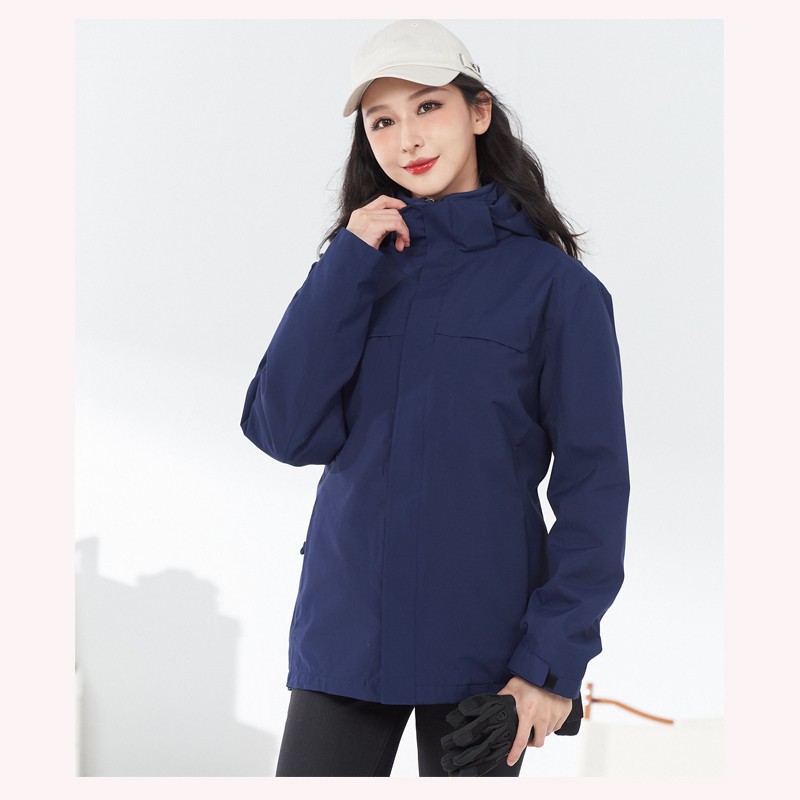 Al aire libre uniforme de equipo de equipo de vestir de color sólido a prueba de frío y calor desmontable engrosado dos piezas de ropa de trabajo impresa logotipo