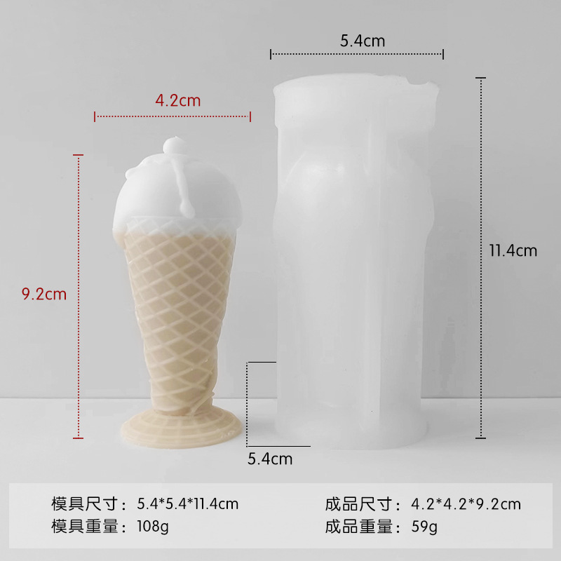 DIY decoración de la torta helado silicona molde casero cono yeso epoxi aromaterapia vela herramienta