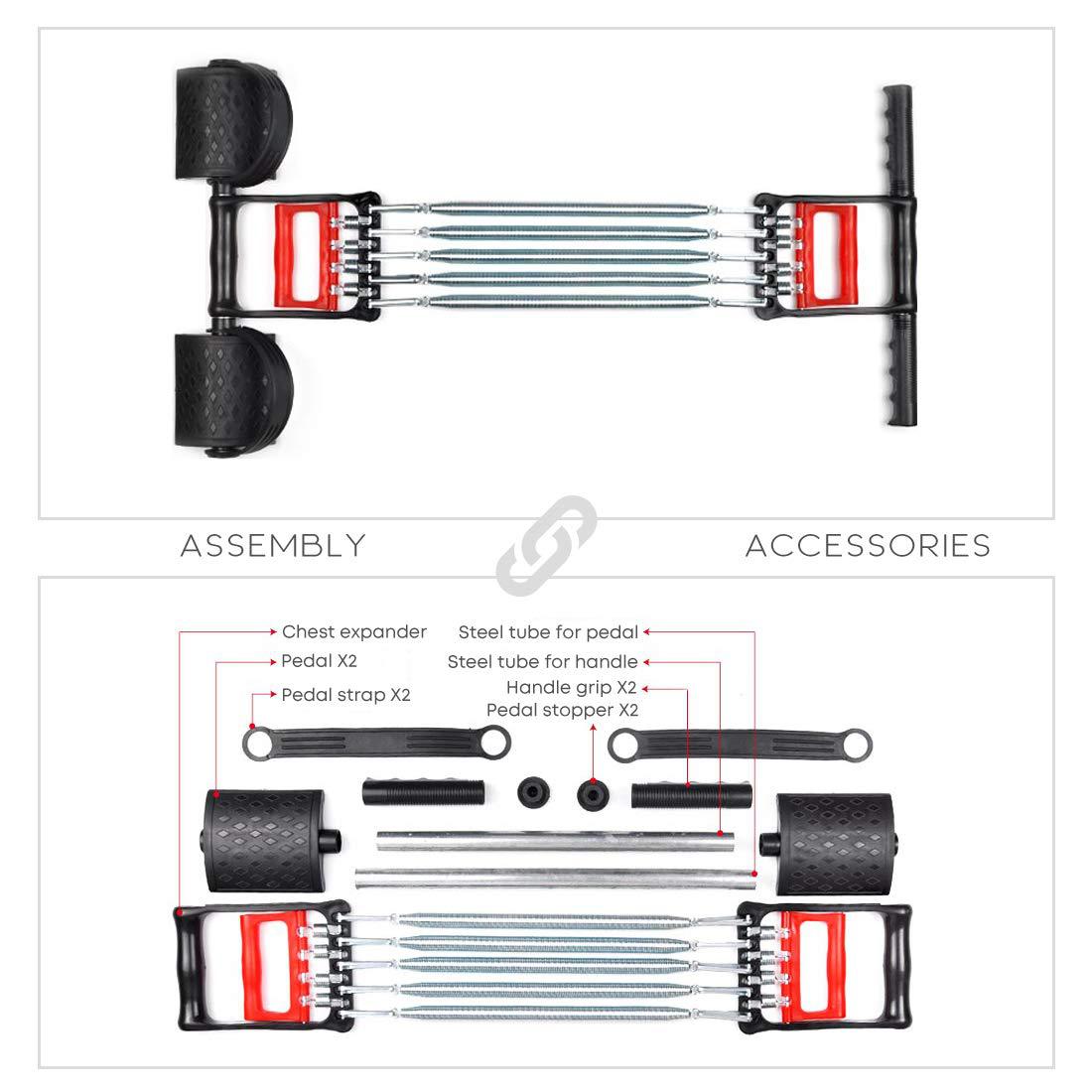 Tirador de resorte tres en uno Ejercicio de brazo Amplificador de pecho Ejercicio de pie multifuncional Dispositivo de entrenamiento muscular