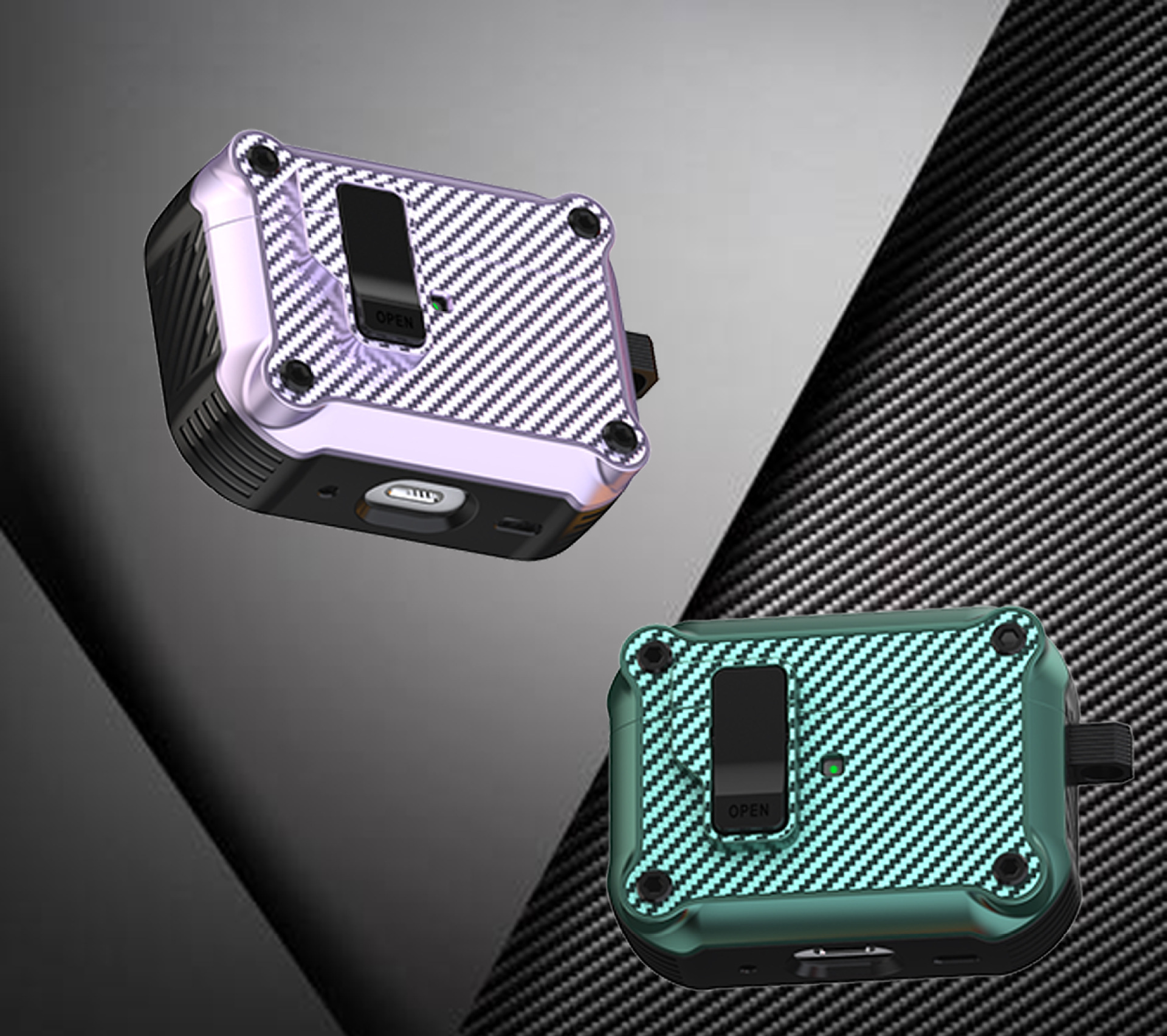 50g Weight iPhone Applicable Brands Earphone case Classification Carbon Fiber Material Solid Color Pattern Casual, Simple Style Style Injection Molding Craft Carbon Fiber Solid Color Injection Molding Casual Simple Style Earphone Case Earphone Cases Phone Accessories 4