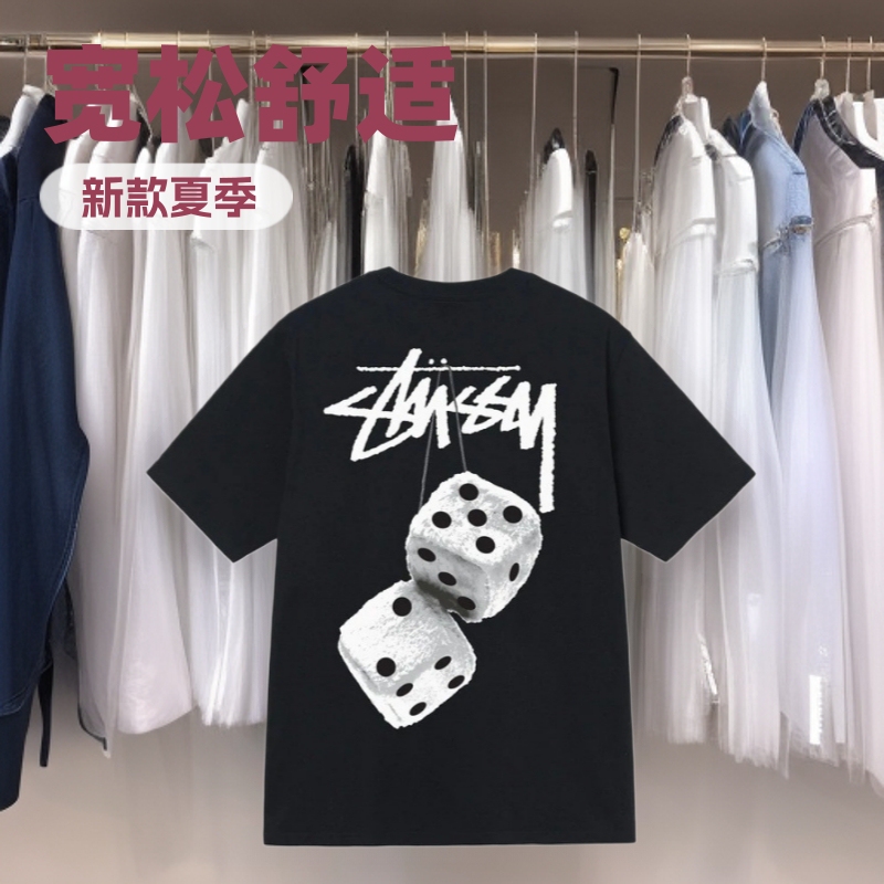 Cross-Border Foreign Trade Stx2025 New Men's and Women's Short-Sleeved T-Shirts Summer Men's Loose-Fitting Pure Cotton Heavyweight High-Quality T-Shirts