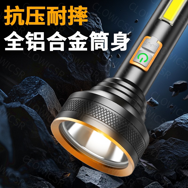 Lintera de luz intensa transfronteriza recargable ultra brillante de largo alcance pequeña lámpara de iluminación LED mini portátil de emergencia